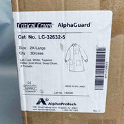 Alpha Protech AlphaGuard Lab Coat SMS 2X-Large Knit Cuff Case of 30 Coats PPE Alpha ProTech