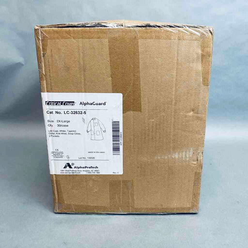 Alpha Protech AlphaGuard Lab Coat SMS 2X-Large Knit Cuff Case of 30 Coats PPE Alpha ProTech