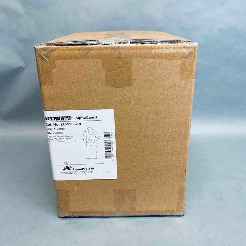 Alpha Protech AlphaGuard Lab Coat SMS X-Large Knit Cuff Case of 30 Coats PPE Alpha ProTech
