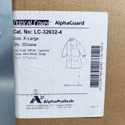 Alpha Protech AlphaGuard Lab Coat SMS X-Large Knit Cuff Case of 30 Coats PPE Alpha ProTech