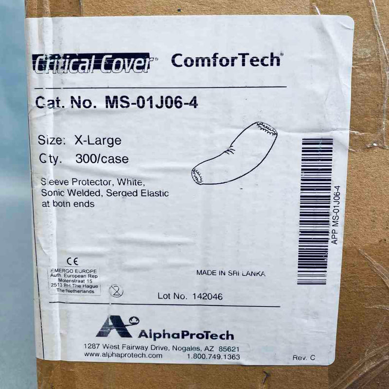 Alpha Protech ComforTech Sleeve Protector Extra Large Case of 300 Sleeves PPE Alpha ProTech