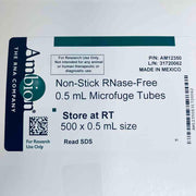 Ambion Microfuge Tube 0.5 ml Non-Stick Box of 500 Tubes Centrifuge Tubes Ambion