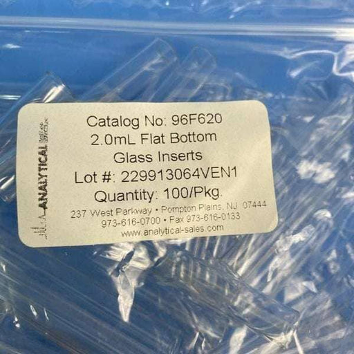 Analytical-Sales 96F620 Glass Inserts 2 ml Flat Bottom Pack of 100 Lab Consumables::Tubes, Vials, and Flasks Analytical-Sales