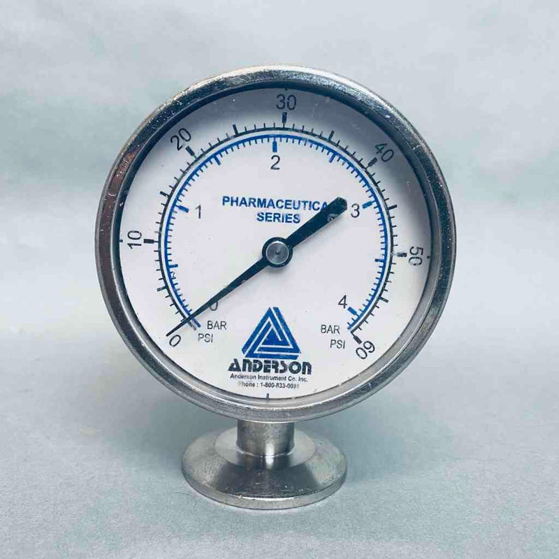 Anderson Pressure Gauge 60 Psi 90 mm Display 2 Inch Tri-Clamp Connection Air Pressure Gauges Anderson