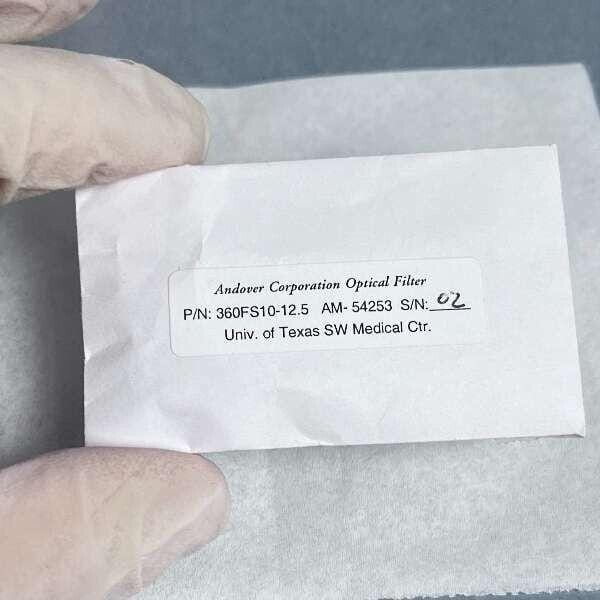 Andover Hard Coated Bandpass Optic Filter 360 nm HBW 10 nm 12.5 mm dia. LC/MS/GC Andover Coorporation