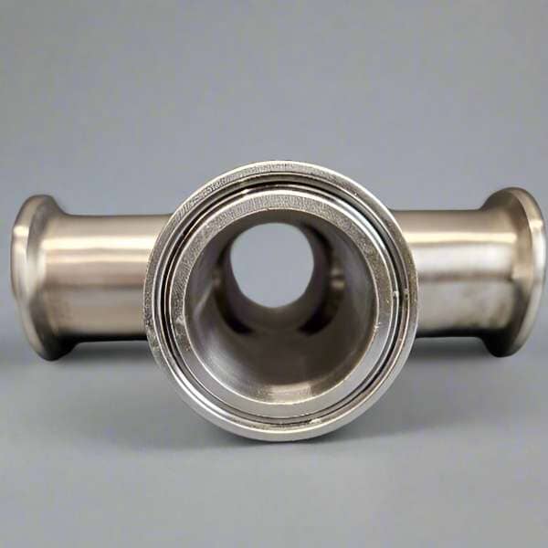Andron Stainless Tri-Clamp Sanitary Cross 1 1/2 in Tube OD 2 in Clamp OD 316L Sanitary Fittings Andron Stainless
