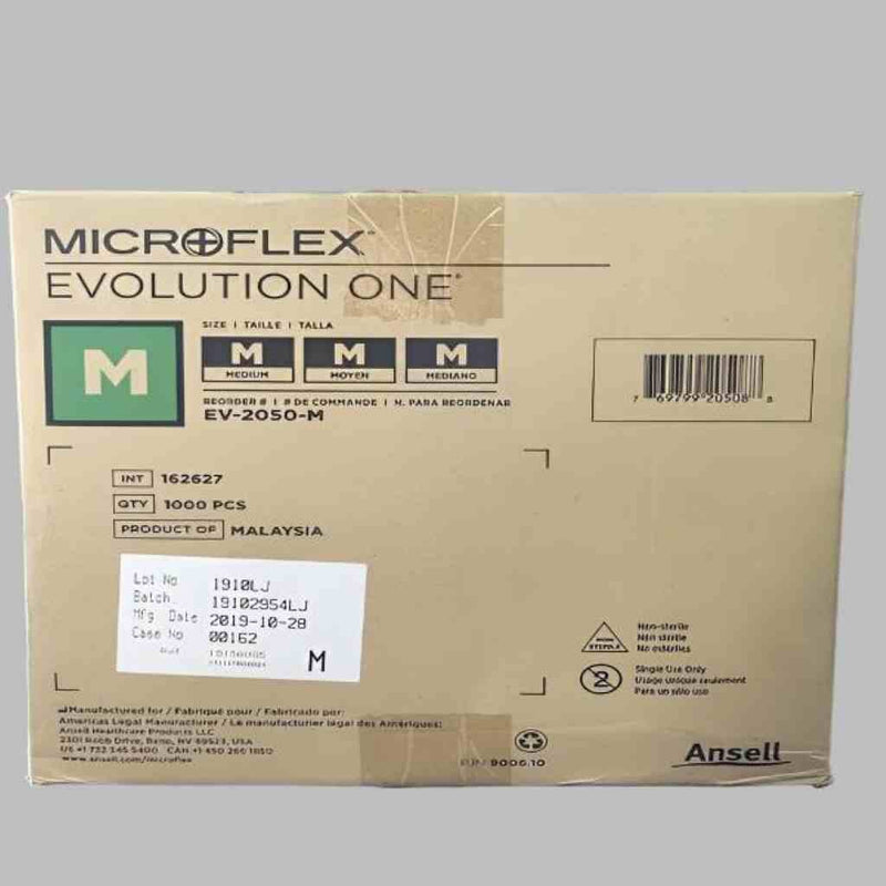 Ansell Latex Gloves Medium Microflex 10 Boxes with 100 Gloves Each Disposable Gloves Ansell