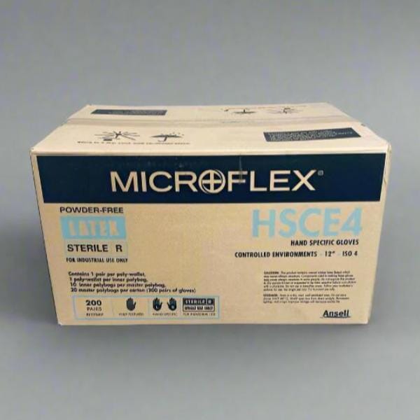 Ansell Microflex Gloves Sterile Hand Specific Latex Case of 200 pairs Lab Gloves Ansell