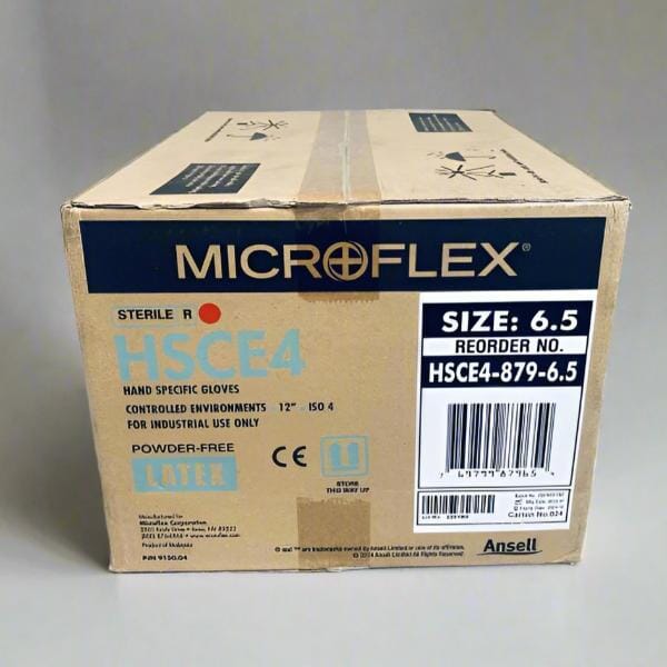 Ansell Microflex Gloves Sterile Hand Specific Latex Case of 200 pairs Lab Gloves Ansell
