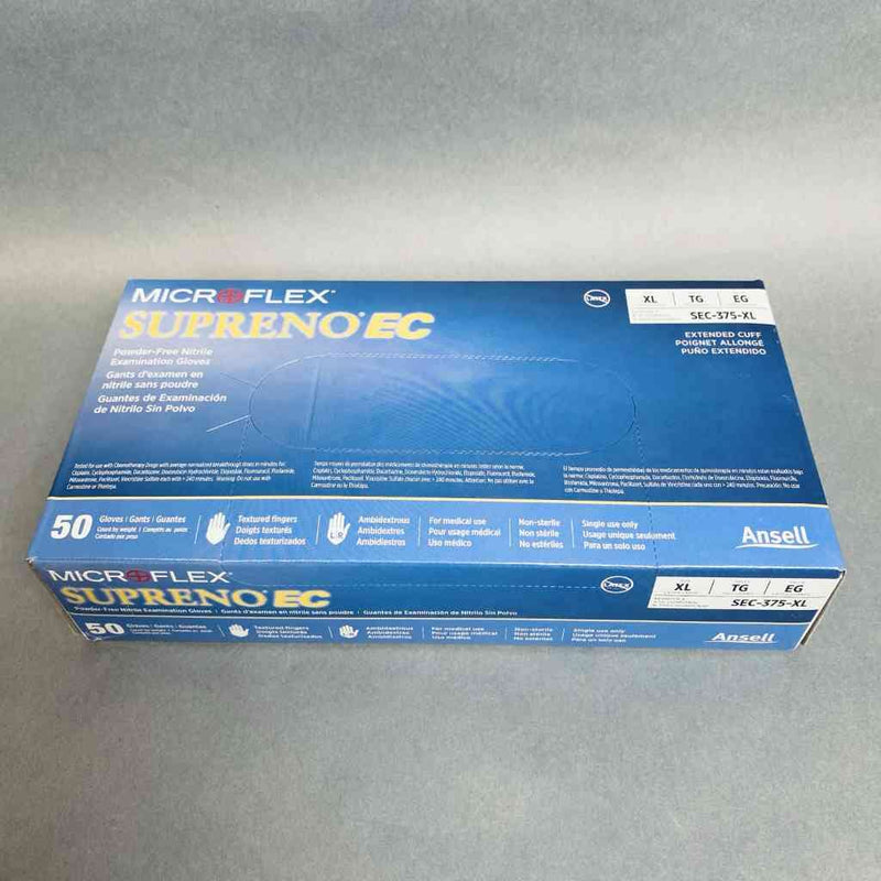 Ansell Microflex Nitrile Gloves XL Supreno EC Powder Free 10 Boxes of 50 Each Disposable Gloves Ansell