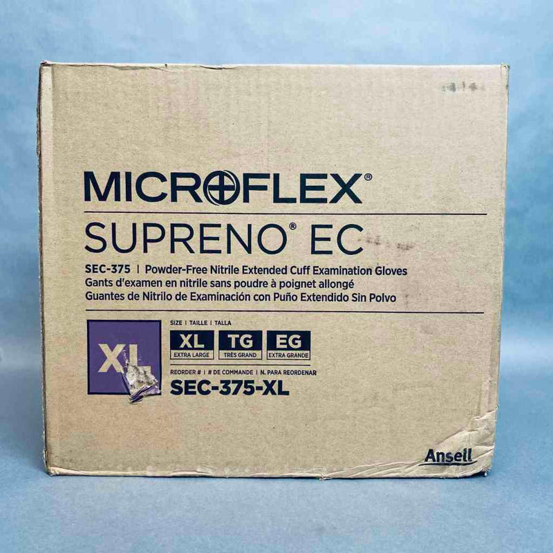Ansell Microflex Nitrile Gloves XL Supreno EC Powder Free 10 Boxes of 50 Each Disposable Gloves Ansell