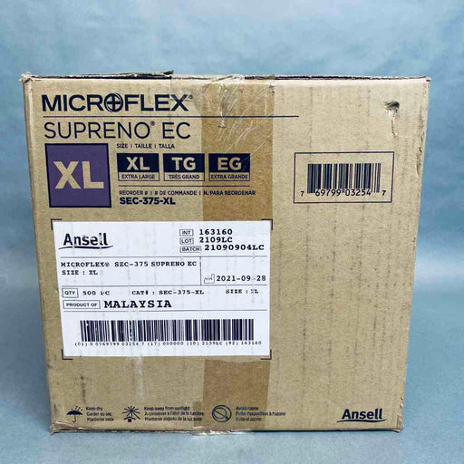 Ansell Microflex Nitrile Gloves XL Supreno EC Powder Free 10 Boxes of 50 Each Disposable Gloves Ansell