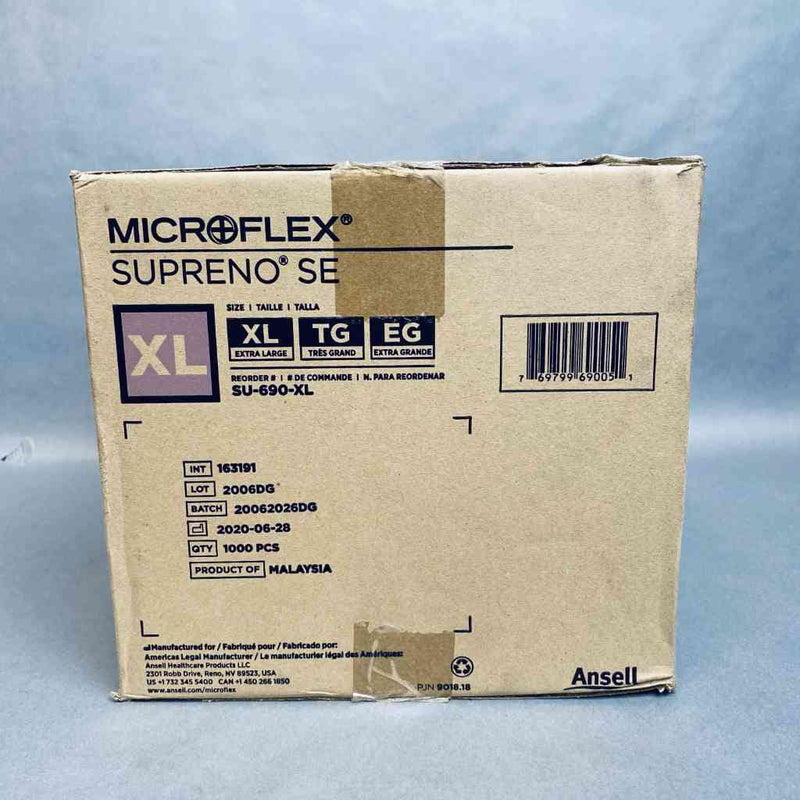 Ansell Microflex Nitrile Gloves XL Supreno SE Powder Free 10 Boxes of 100 Each Disposable Gloves Ansell
