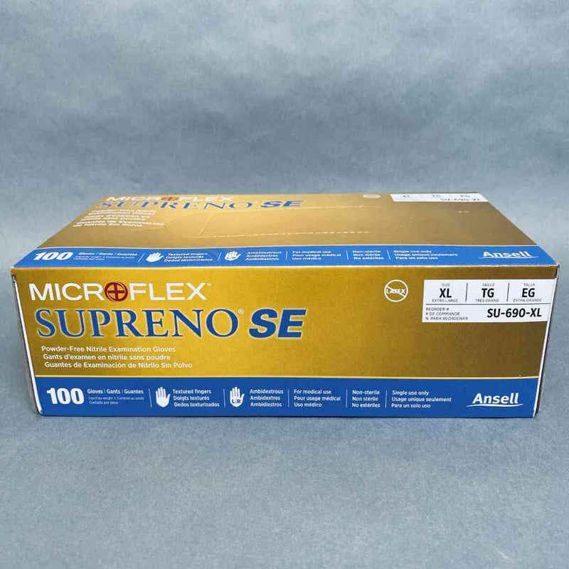 Ansell Microflex Nitrile Gloves XL Supreno SE Powder Free 10 Boxes of 100 Each Disposable Gloves Ansell