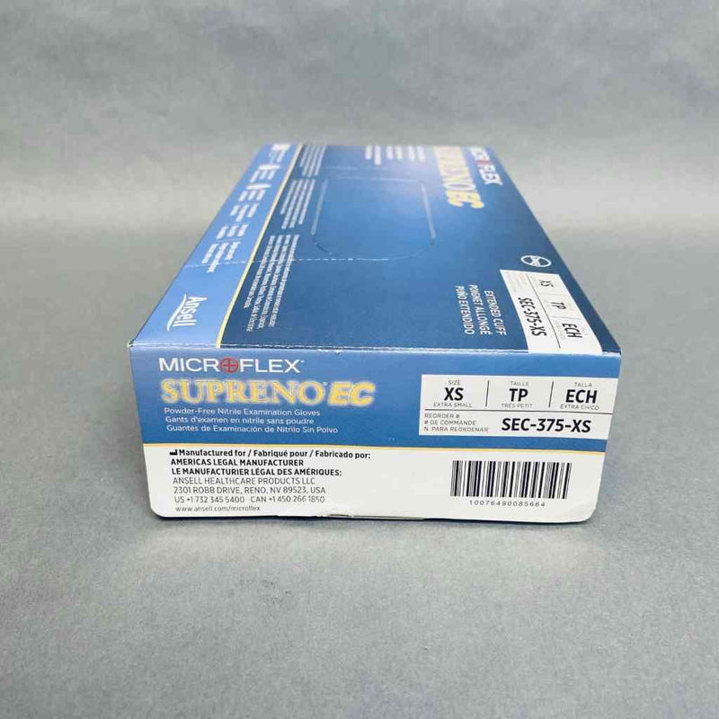 Ansell Microflex Nitrile Gloves XS Supreno EC Powder Free 10 Boxes of 50 Each Disposable Gloves Ansell