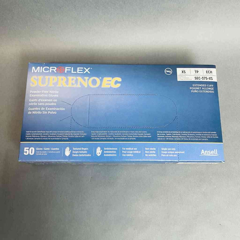 Ansell Microflex Nitrile Gloves XS Supreno EC Powder Free 10 Boxes of 50 Each Disposable Gloves Ansell