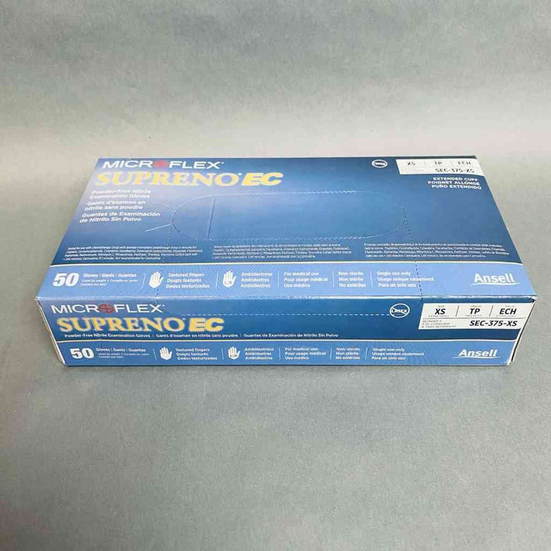 Ansell Microflex Nitrile Gloves XS Supreno EC Powder Free 10 Boxes of 50 Each Disposable Gloves Ansell