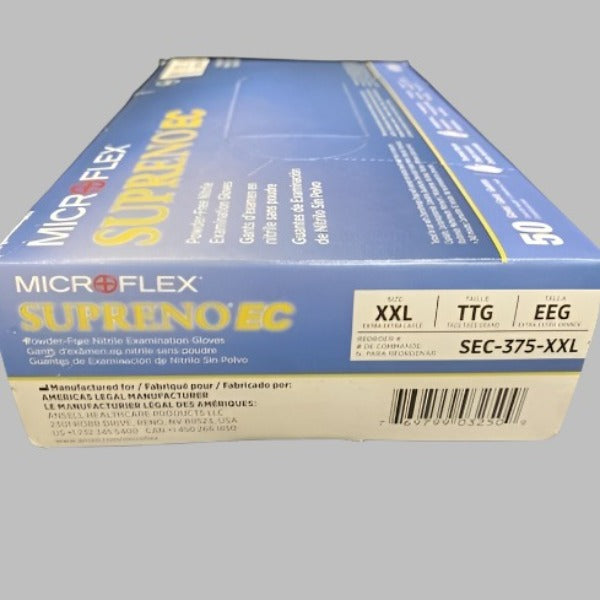 Ansell SEC-375-XXL Nitrile Glove MicroFlex Powder Free XXL 150 Exam Gloves Other Microflex