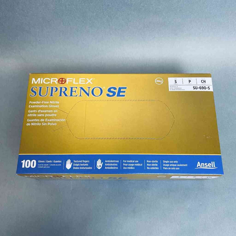 Ansell SU-690-S Microflex Nitrile Gloves Small Supreno SE Powder Free 10 Boxes of 100 Each Disposable Gloves Ansell