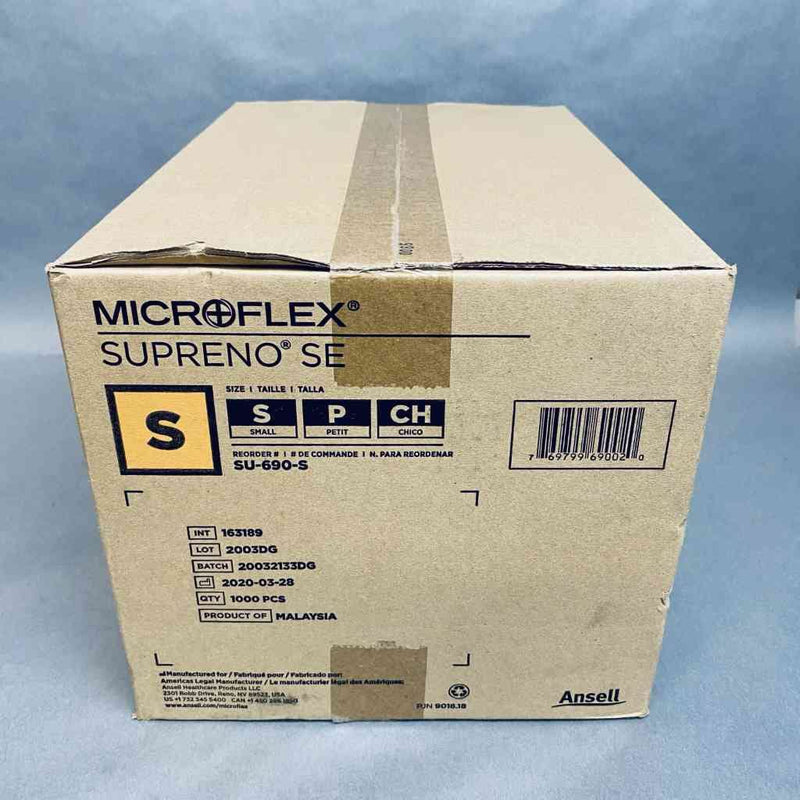 Ansell SU-690-S Microflex Nitrile Gloves Small Supreno SE Powder Free 10 Boxes of 100 Each Disposable Gloves Ansell