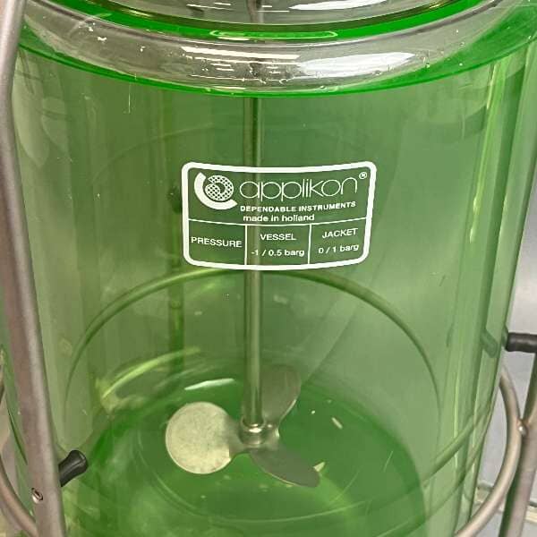 Applikon 7L Bioreactor Jacketed Glass with Headplate, Agitator, Impeller and Stand Reaction Vessels Sartorius