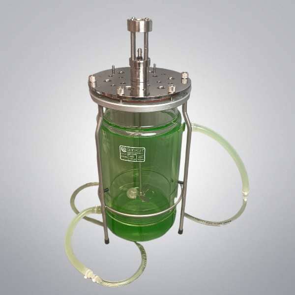 Applikon 7L Bioreactor Jacketed Glass with Headplate, Agitator, Impeller and Stand Reaction Vessels Sartorius