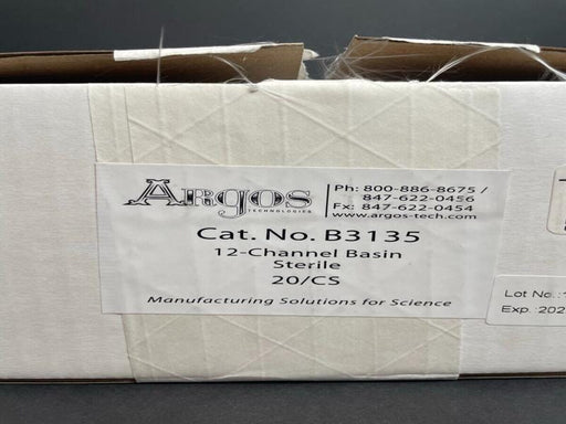 Argos Reservoir 12 Channel 3 ml Individually Sealed PP Case of 20 Basins Lab Consumables::Reservoirs Argos