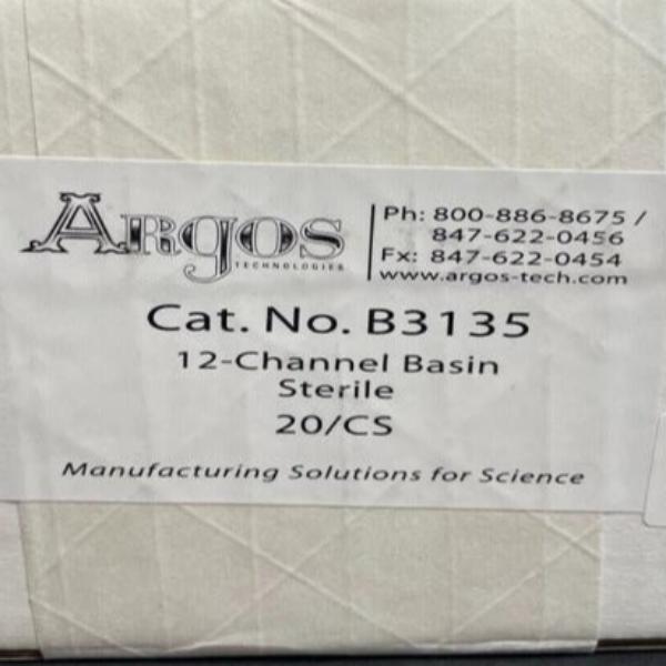 Argos Reservoir 12 Channel 3 ml Individually Sealed PP Case of 20 Basins Lab Consumables::Reservoirs Argos