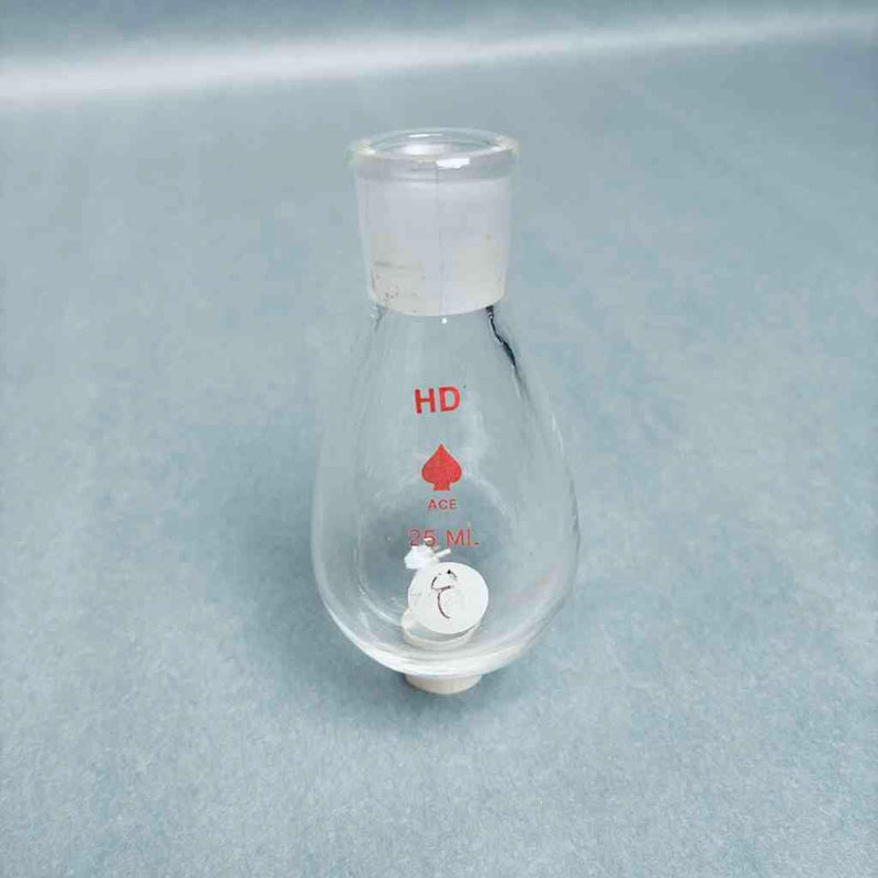 Assorted ACE Kontes Heavy Wall Recovery Flasks 25 ml 14/20 Outer Joint - Total of 8 Flasks Glassware Kontes