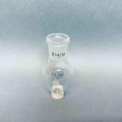 Assorted Chemglass Ace Kontes CG-1554-24 Pear Shaped Flask 15 ml Heavy Wall 14/20 Outer Joint - Lot of 7 Flasks Jointed Glassware Chemglass