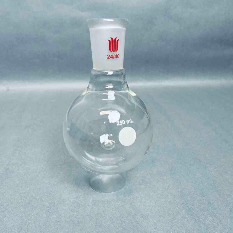 Assorted KIMAX and Synthware and Ace Round Bottom Flask 250 ml Heavy Rim 24/40 Outer Joint - Total of 5 Flasks Jointed Glassware Corning