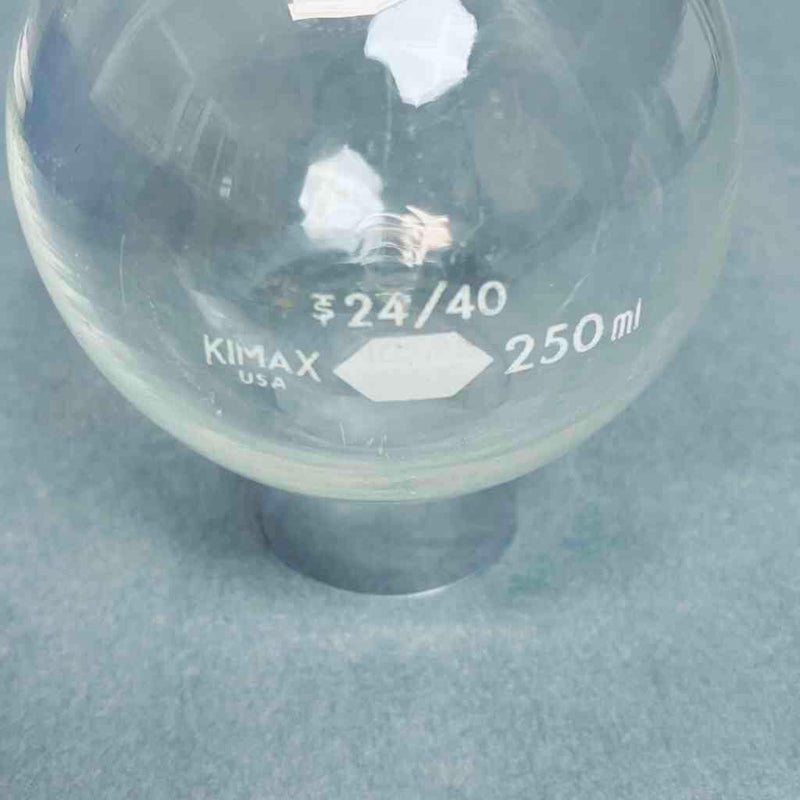 Assorted KIMAX and Synthware and Ace Round Bottom Flask 250 ml Heavy Rim 24/40 Outer Joint - Total of 5 Flasks Jointed Glassware Corning