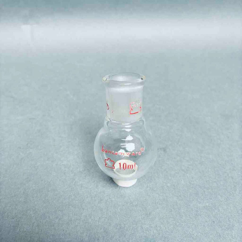 Assorted Kimble Kontes and Ace Glass 10 ml Round Bottom Flasks - Total of 5 Jointed Glassware Kontes