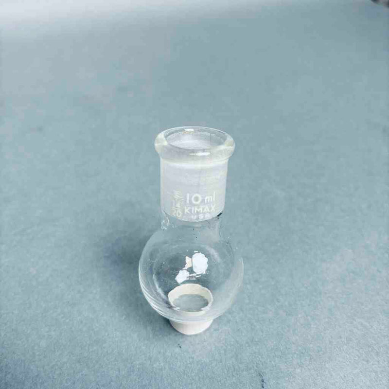 Assorted Kimble Kontes and Ace Glass 10 ml Round Bottom Flasks - Total of 5 Jointed Glassware Kontes