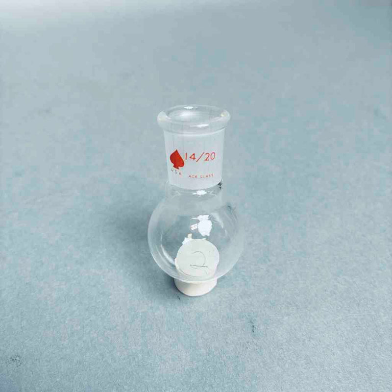 Assorted Kimble Kontes and Ace Glass 10 ml Round Bottom Flasks - Total of 5 Jointed Glassware Kontes