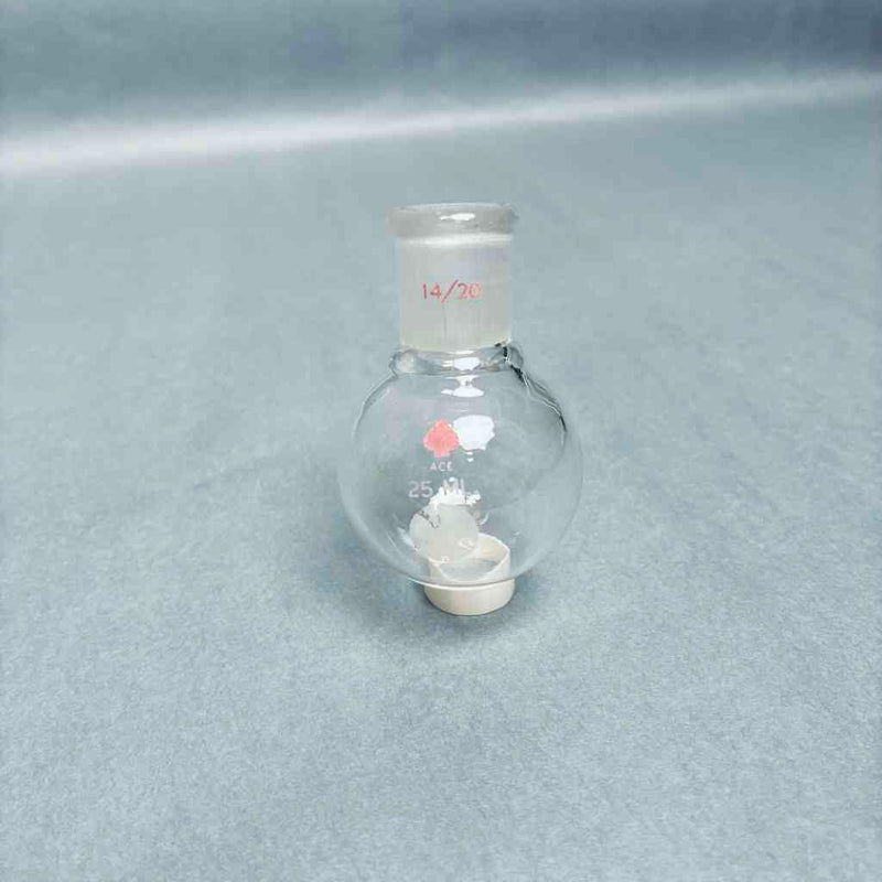 Assorted KONTES ACE Synthware Round Bottom Flasks 25 ml 14/20 Outer Joint - Total of 11 Flasks Glassware Kontes