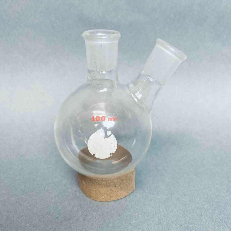 Assorted Kontes and Ace Glass 2-Neck Round Bottom Flask 14/20 Joints 100 ml Lot of 5 Flasks Jointed Glassware Kontes