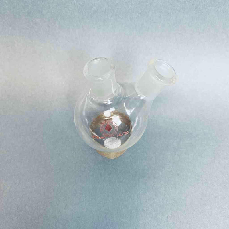 Assorted Kontes and Ace Glass 2-Neck Round Bottom Flask 14/20 Joints 100 ml Lot of 5 Flasks Jointed Glassware Kontes