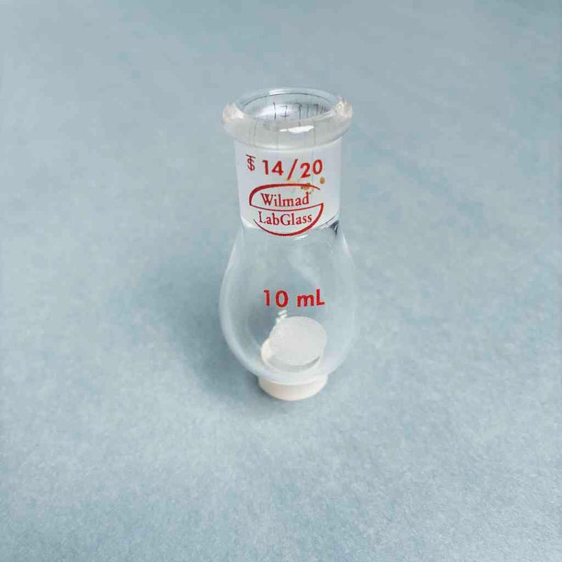 Assorted KONTES Wilmad Heavy Wall Recovery Flasks 10 ml 14/20 Outer Joint - Total of 11 Flasks Glassware Kontes