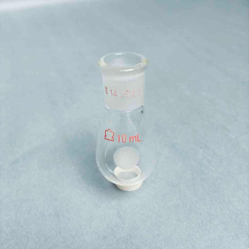 Assorted KONTES Wilmad Heavy Wall Recovery Flasks 10 ml 14/20 Outer Joint - Total of 11 Flasks Glassware Kontes