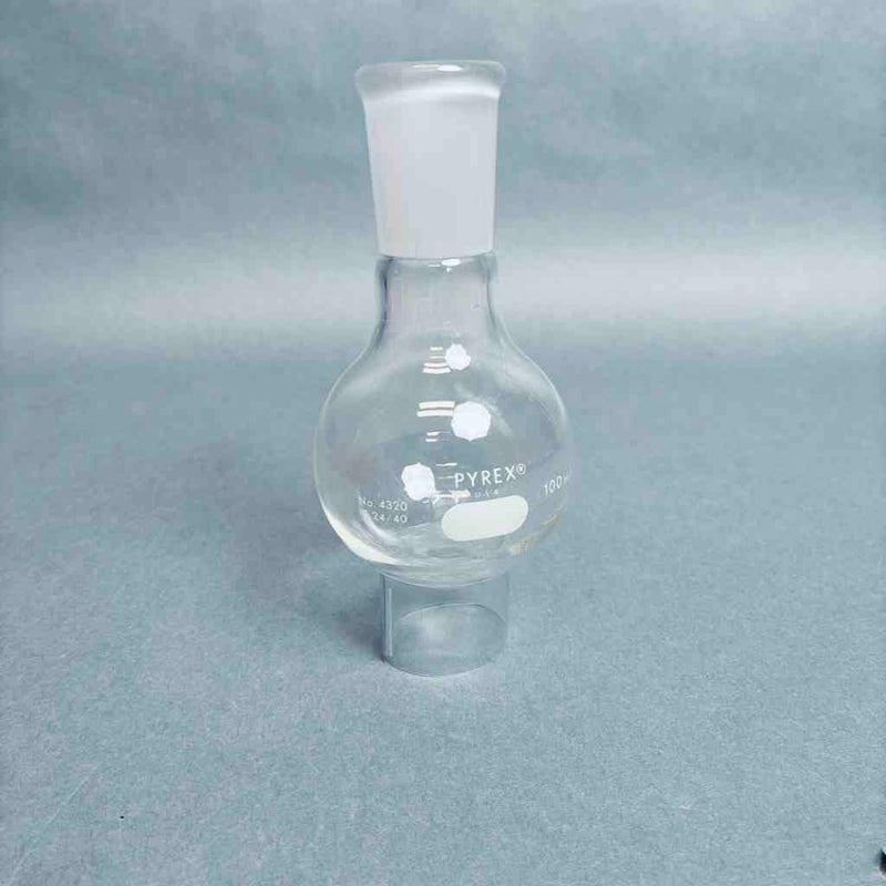 Assorted PYREX 4320-100 Kontes 601000-0224 100 ml Round Bottom Flask Single Neck 24/40 Outer Joint - Lot of 5 Flasks Jointed Glassware Corning