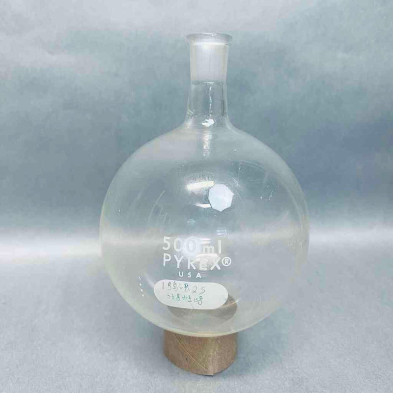 Assorted Pyrex and Kontes Single Neck Round Bottom Flask 500 ml 14/20 STJ Lot of 2 Flasks Life Sciences Trading