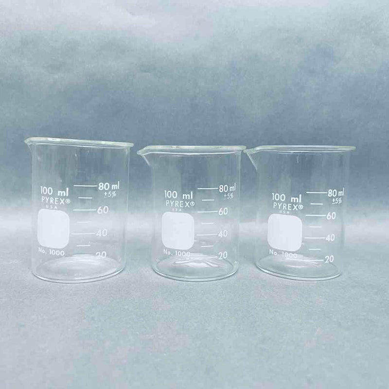 Assorted Pyrex and VWR Graduated Beakers 100 ml Lot of 14 Beakers Beakers PYREX