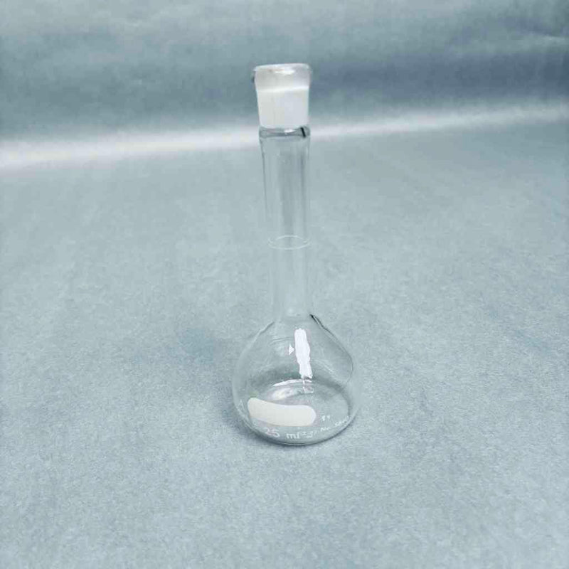 Assorted PYREX VWR KIMAX Volumetric Flask Class A 25 ml with Stopper No. 9 - Total of 8 Flasks Glassware PYREX