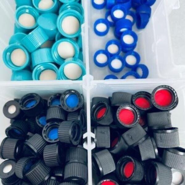 Assorted Vial Cap Kit with Septa Total of 1000 Caps Vials Agilent
