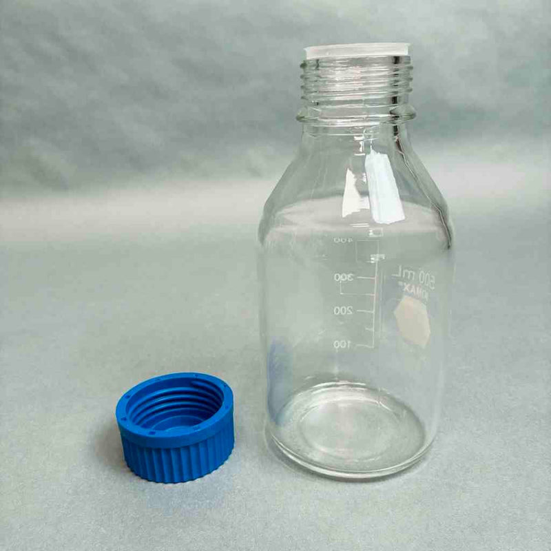 Assorted VWR PYREX KIMAX 500 ml Glass Storage Bottles with Pour Ring and Cap Total of 6 Bottles Jars & Reagent Bottles Corning