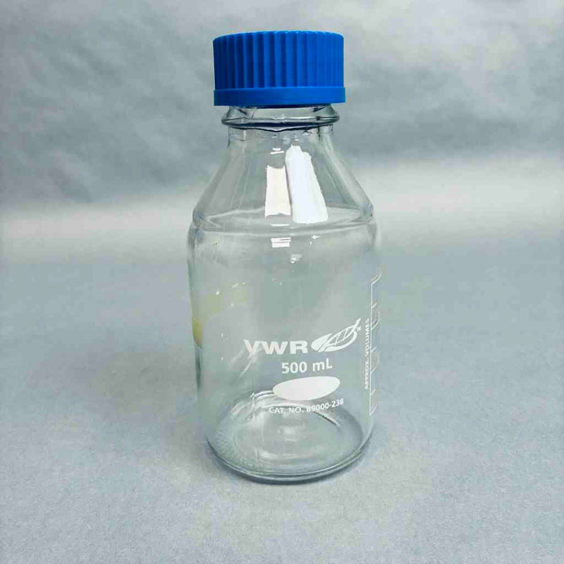 Assorted VWR PYREX KIMAX 500 ml Glass Storage Bottles with Pour Ring and Cap Total of 6 Bottles Jars & Reagent Bottles Corning