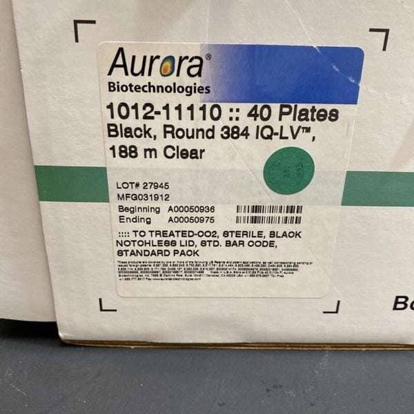 Aurora Microplate 384 Well IQ-LV Black Sterile 20 Plates Lab Consumables::Storage and Culture Plates Aurora