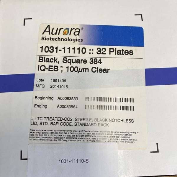 Aurora Microplate 384 Well with Barcode Sterile 16 Plates Petri Dishes/Culture Plates Aurora
