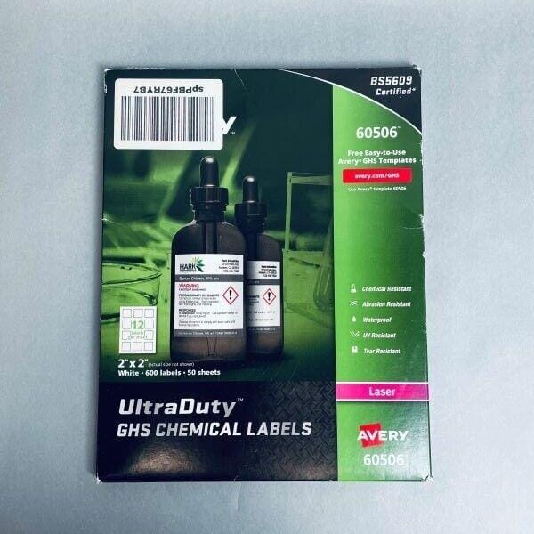 Etiquetas químicas Avery UltraDuty GHS para impresoras láser, 48 hojas ...